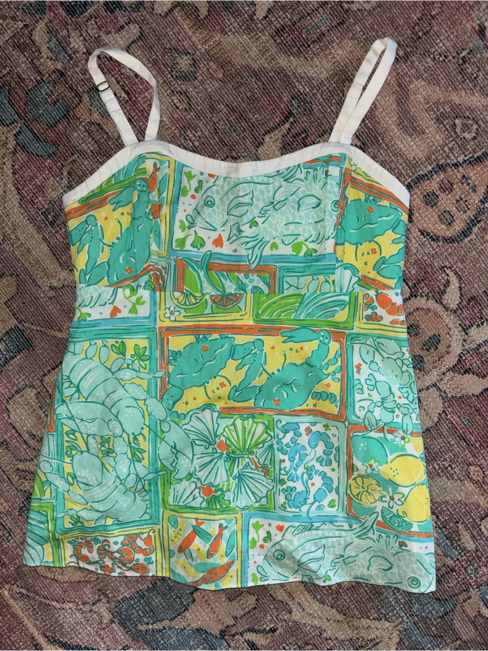Lily Pulitzer Playful Print Cami Top - Mint & Yellow
